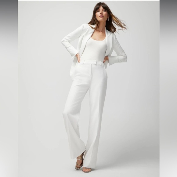 NWT White House Black Market Luna Wide Leg Trousers White Women’s Size 14 Short - Picture 5 of 13